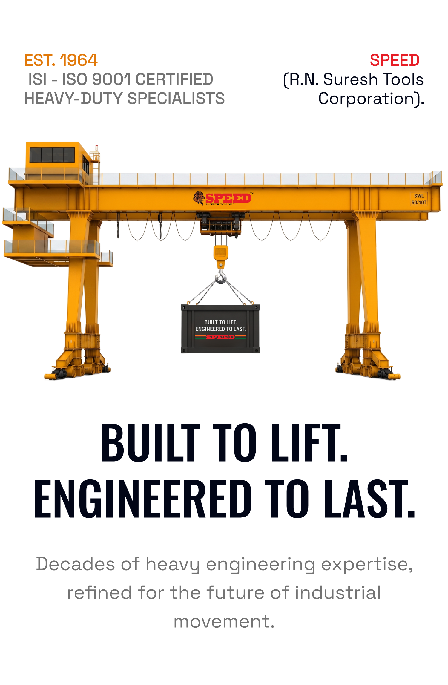 Speed heavy-duty crane hero artwork